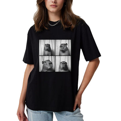 Cute Capybara Shirt, Funny Capybara Unisex T-Shirt/Hoodie/Sweatshirt HLT00 - Capybara Capy Photobooth Quirky Funny Animal T-Shirt