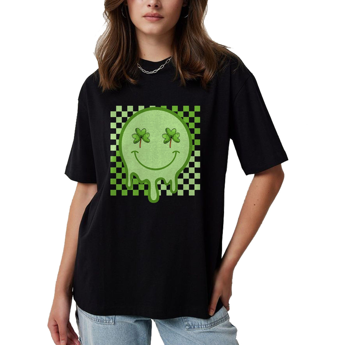 Patrick Day Shirts for Family, Funny Patrick Day shirts, st patrick's day Unisex T-Shirt/Hoodie/Sweatshirt HLT00 - Retro Groovy St Patrick Day Hippie Shamrock Funny Matching T-Shirt
