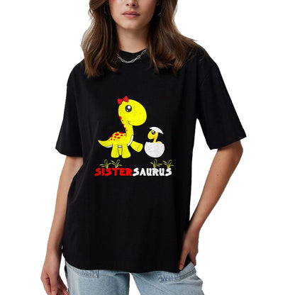 Best Dinosaur Lover Shirt, Funny Dinosaur UnisexT-Shirt/Hoodie/Sweatshirt HLT00 - Sistersaurus T-Rex Dinosaur Sister Dinosaur Sister T-Shirt, Men, Black, 3X-Large