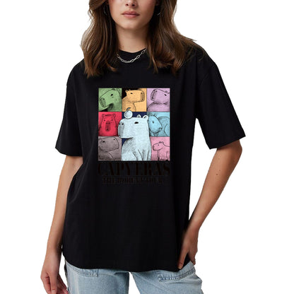 Cute Capybara Shirt, Funny Capybara Unisex T-Shirt/Hoodie/Sweatshirt HLT00 - Capyeras Funny Cute Capybara Color Concert Tour Cute Animals T-Shirt