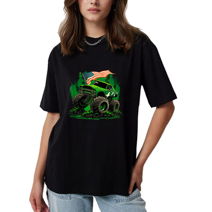 Patrick Day Shirts for Family, Funny Patrick Day shirts, st patrick's day Unisex T-Shirt/Hoodie/Sweatshirt HLT00 - Funny Leprechaun Monster Truck Shamrock St Patrick Day Boys T-Shirt