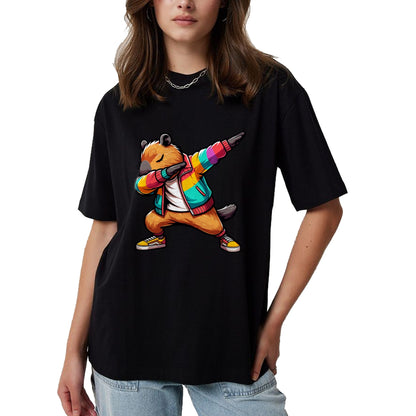 Cute Capybara Shirt, Funny Capybara Unisex T-Shirt/Hoodie/Sweatshirt HLT00 - Funny Capybara Dabbing Tee, Shirt For Women Men Kids Long Sleeve T-Shirt