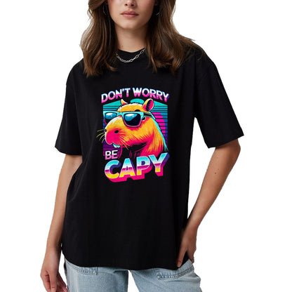 Cute Capybara Shirt, Funny Capybara Unisex T-Shirt/Hoodie/Sweatshirt HLT00 - Cool Retro Capybara Long Sleeve T-Shirt