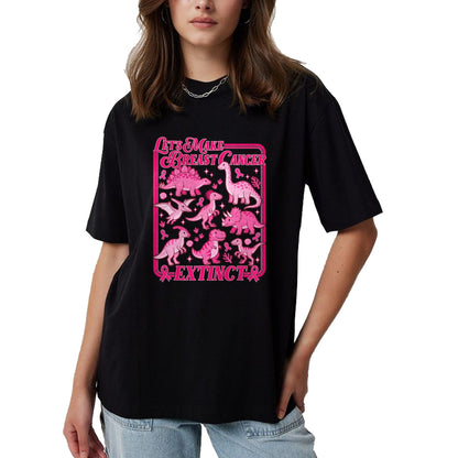 Best Dinosaur Lover Shirt, Funny Dinosaur UnisexT-Shirt/Hoodie/Sweatshirt HLT00 - Lets Make Breast Cancer Extinct Pink Dinosaur Awareness T-Shirt