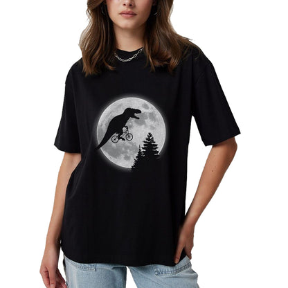 Best Dinosaur Lover Shirt, Funny Dinosaur UnisexT-Shirt/Hoodie/Sweatshirt HLT00 - T-rex Bike Moon  Dinosaur Moon Bike T-Shirt