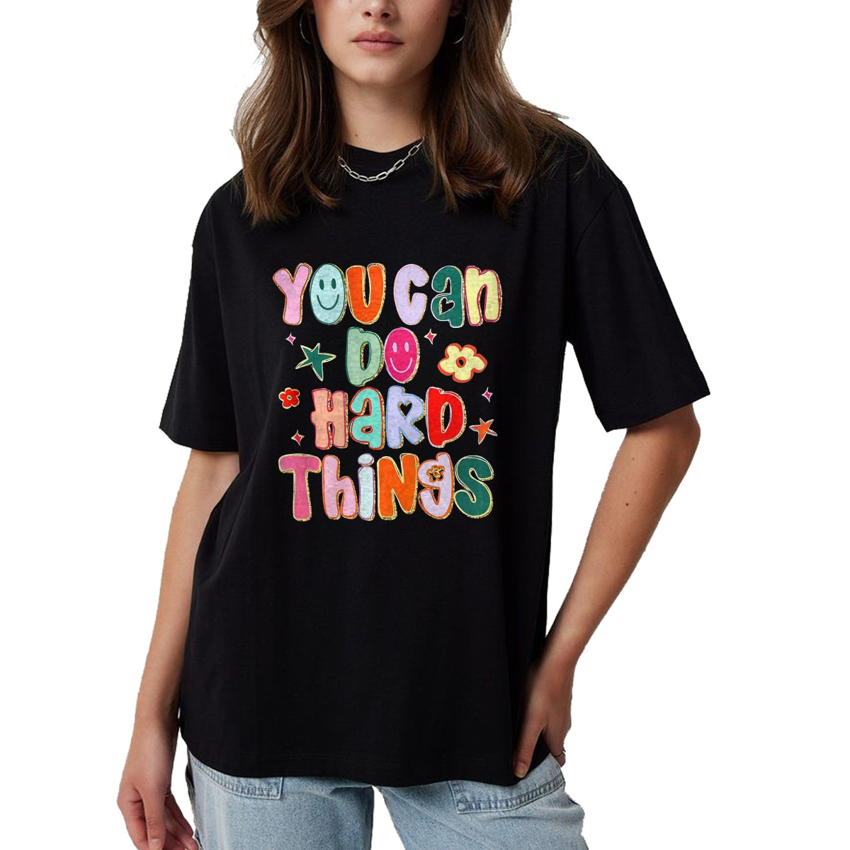 Best Student Shirt, Funny Back To School UnisexT-Shirt/Hoodie/Sweatshirt HLT00 - You Can Do Hard Things First Day of School Back to School T-Shirt, Men, Black, Small