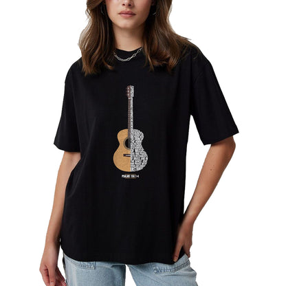 Guitar Lover Shirt, Funny Guitar UnisexT-Shirt/Hoodie/Sweatshirt HLT00 - Praise Him with The Strings Psalm 150 Acoustic Guitar Player T-Shirt