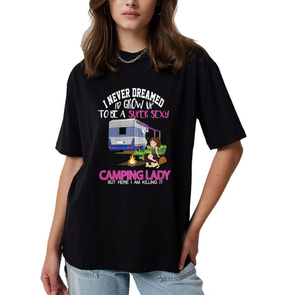 Funny Camping Shirt, Gift For Camping Lover Unisex T-Shirt/Hoodie/Sweatshirt HLT00 - Funny Saying Outdoor Camping Lady Adventure Holiday Women T-Shirt
