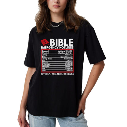 Christian Tee, Christian Faith Unisex T-Shirt/Hoodie/Sweatshirt HLT00 -  Bible Emergency Numbers - Funny Christian Bible & Jesus T-Shirt