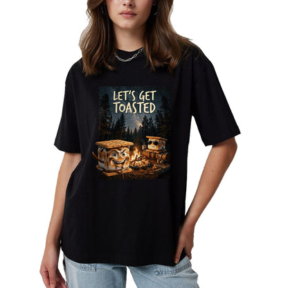 Funny Camping Shirt, Gift For Camping Lover Unisex T-Shirt/Hoodie/Sweatshirt HLT00 - Let_s Get Toasted Camping S_Mores Marshmallow Smores T-Shirt