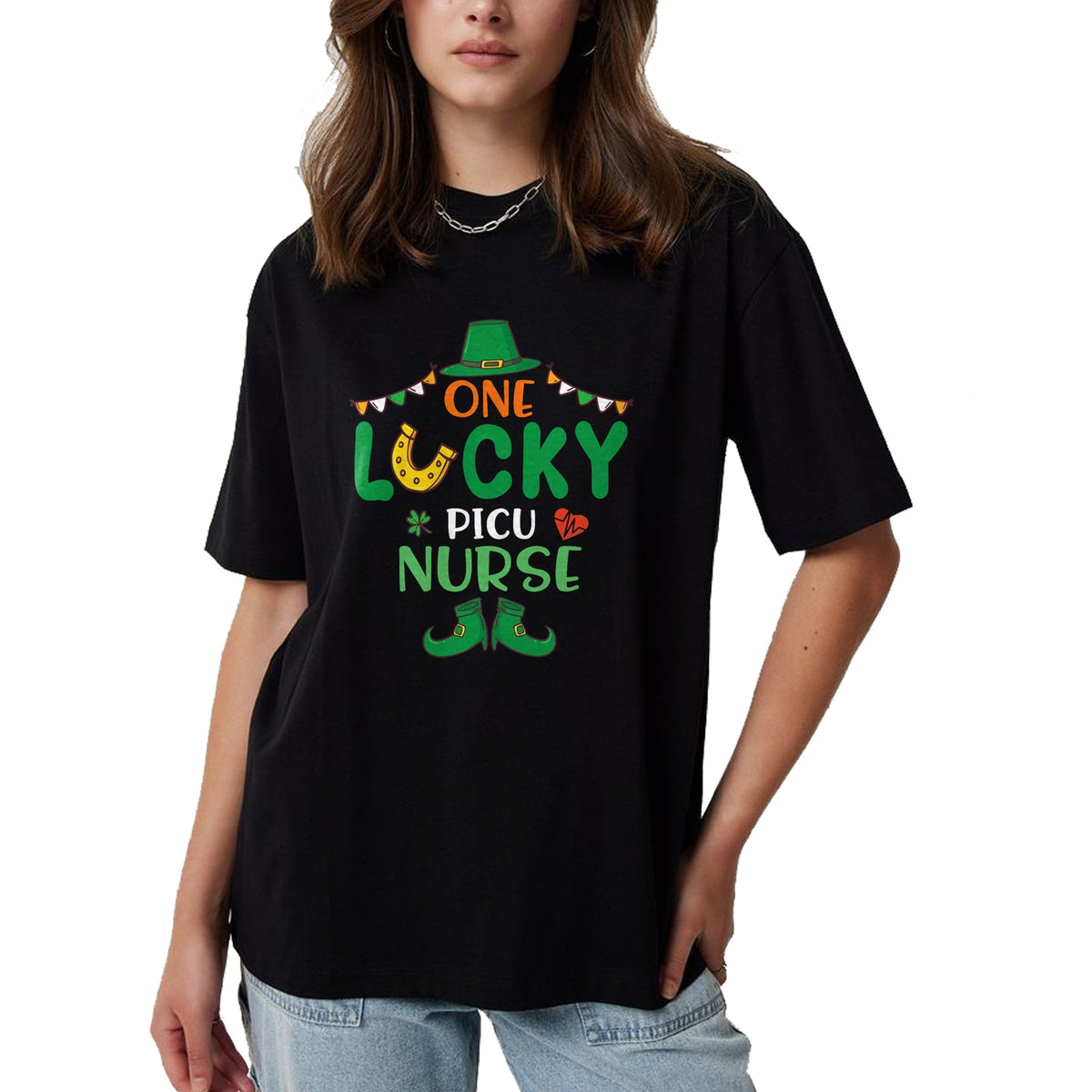 Patrick Day Shirts for Family, Funny Patrick Day shirts, st patrick's day Unisex T-Shirt/Hoodie/Sweatshirt HLT00 - Leprechaun Happy Saint Patrick Day One Lucky PICU Nurse T-Shirt