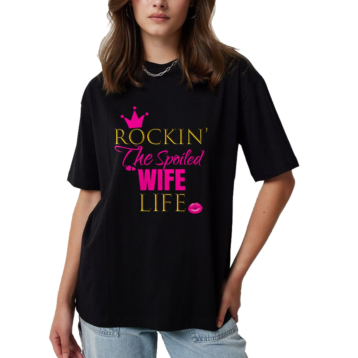 Best Wife Shirt, Wife and Husband Unisex T-Shirt/Hoodie/Sweatshirt HLT00 - Gift for wife T shirt, spoiled wife   Women Cute Rockin The Spoiled Wife Life Shirt Outfit Gift