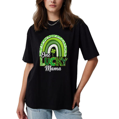 Gift for Mom Shirt, Funny Mom Unisex T-Shirt/Hoodie/Sweatshirt HLT00 - One Lucky Mama St Patrick's Day Mom Shamrock Mother_s Day T-Shirt