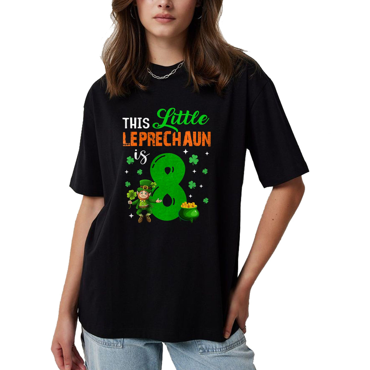 Patrick Day Shirts for Family, Funny Patrick Day shirts, st patrick's day Unisex T-Shirt/Hoodie/Sweatshirt HLT00 - This Leprechaun Is 8 Year Old Birthday Lucky St Patrick Day T-Shirt