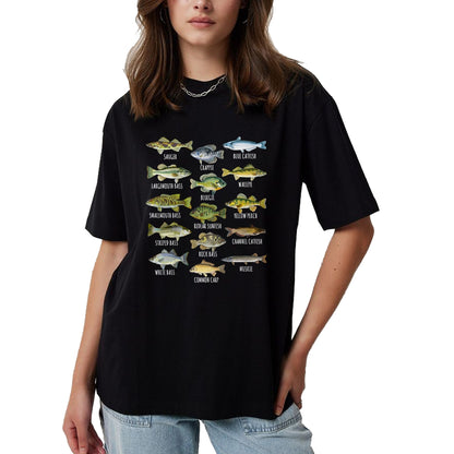 Funny Fishing Shirt, Gift For Fishing Lover Unisex T-Shirt/Hoodie/Sweatshirt HLT00 - Kids Fish Species Biology Types of Freshwater Fish Fishing T-Shirt