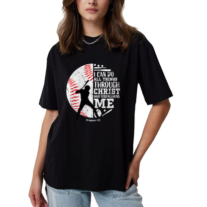 Christian Tee, Christian Faith Unisex T-Shirt/Hoodie/Sweatshirt HLT00 - Gifts Baseball Players Teens Boys Kids Christian Bible Verse T-Shirt