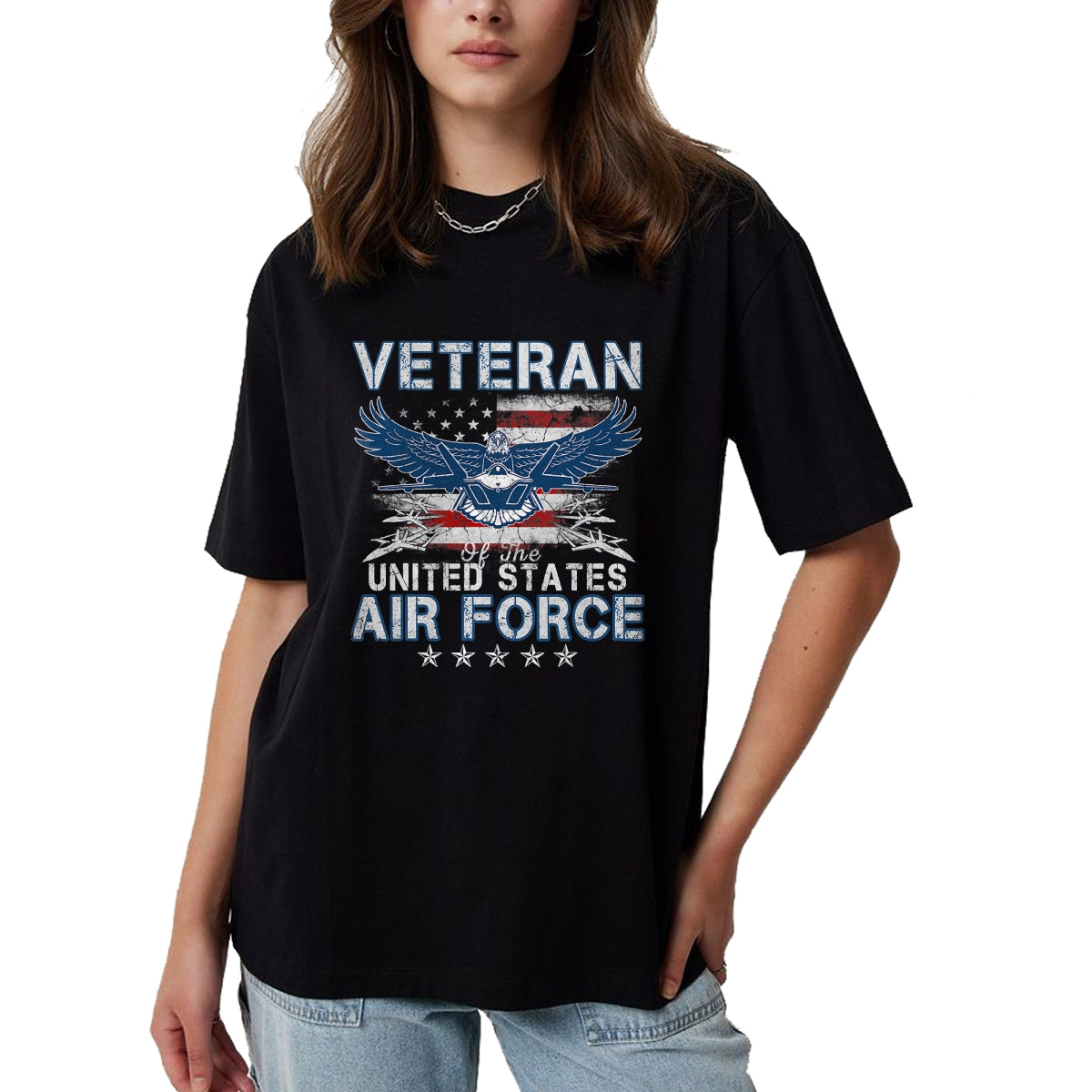 Proud Veteran Shirt, Funny Veteran UnisexT-Shirt/Hoodie/Sweatshirt HLT00 - Proud US Air Force Veteran USA Flag Patriotic Vintage Mens T-Shirt