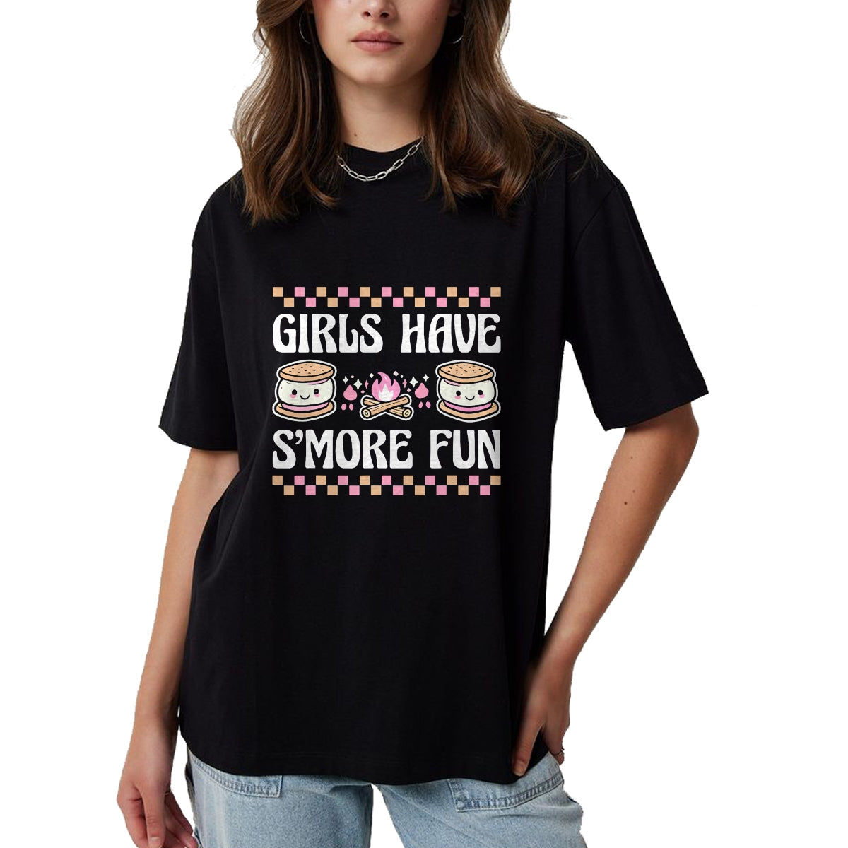 Funny Camping Shirt, Gift For Camping Lover Unisex T-Shirt/Hoodie/Sweatshirt HLT00 - Girls Have Smore Fun Camping Friends Camp Women Girl Kids T-Shirt