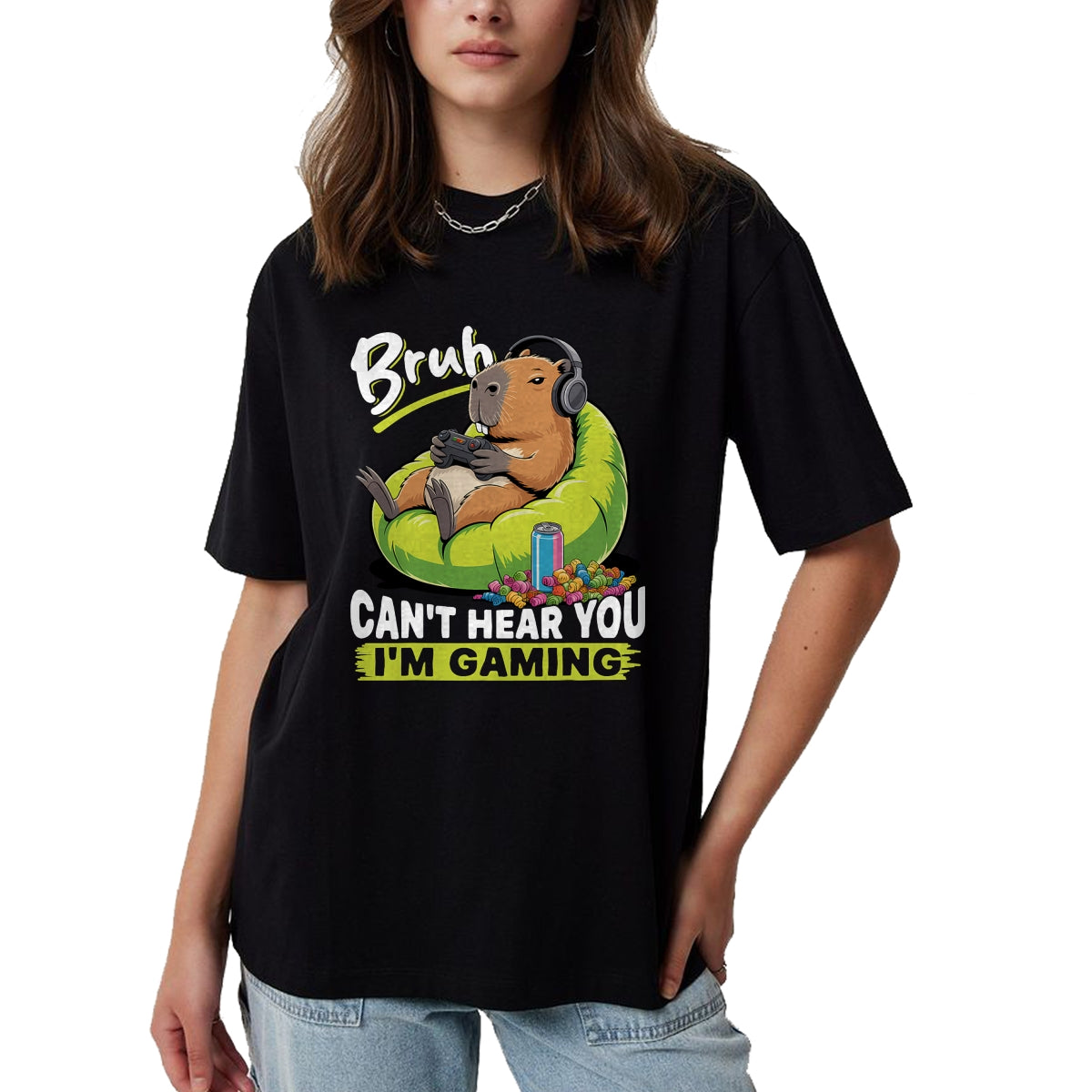 Cute Capybara Shirt, Funny Capybara Unisex T-Shirt/Hoodie/Sweatshirt HLT00 - Capybara Gamer Gaming T-Shirt