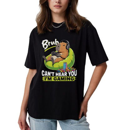 Cute Capybara Shirt, Funny Capybara Unisex T-Shirt/Hoodie/Sweatshirt HLT00 - Capybara Gamer Gaming T-Shirt