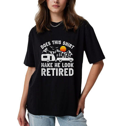 Funny Camping Shirt, Gift For Camping Lover Unisex T-Shirt/Hoodie/Sweatshirt HLT00 - Retired Camper Retirement Camping T-Shirt, Men, Heather Blue, XX-Large