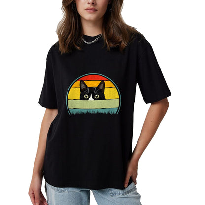 Cat Love Shirt, Funny Cat Lover Gift UnisexT-Shirt/Hoodie/Sweatshirt HLT00 - Tuxedo cat vintage retro cats loves T-Shirt