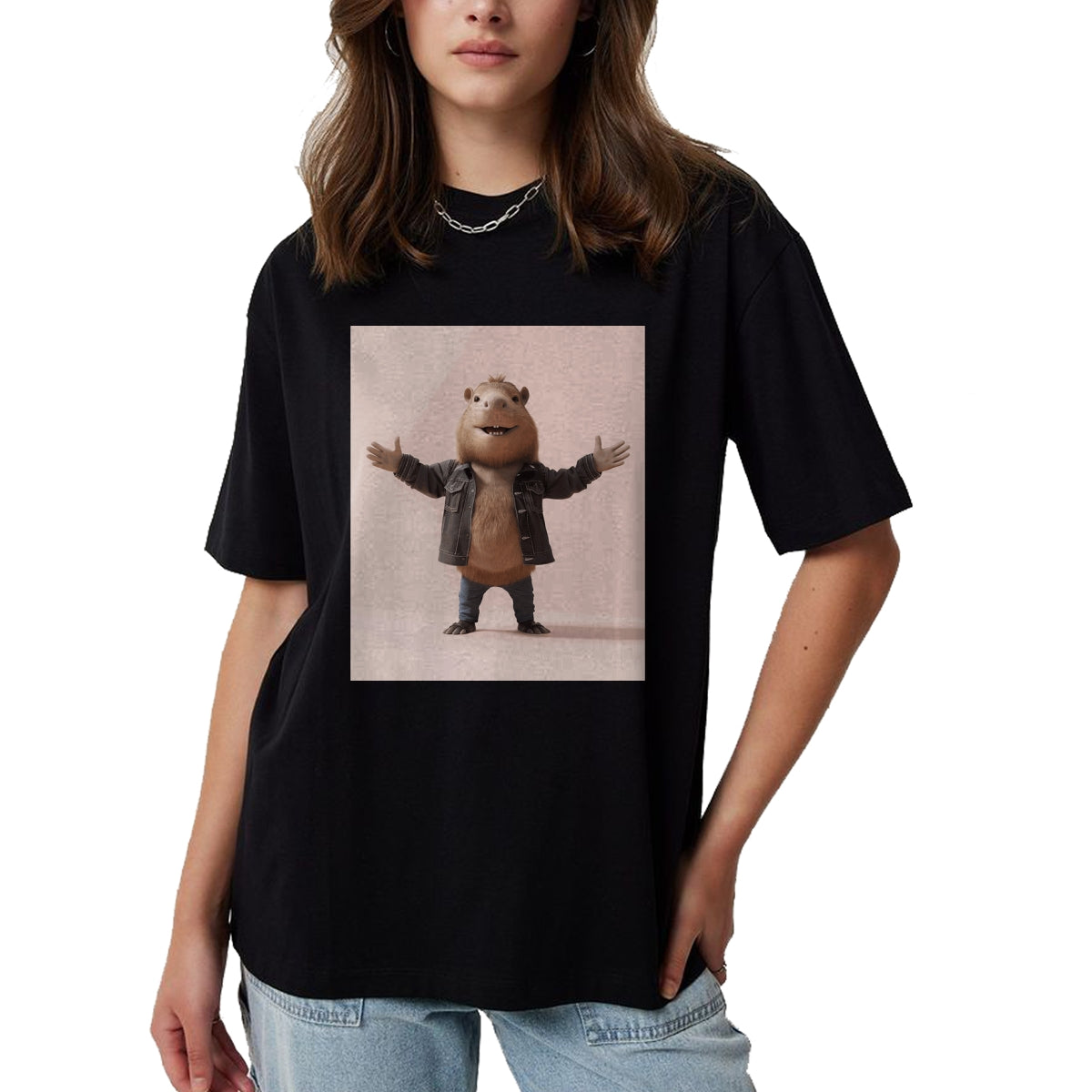 Cute Capybara Shirt, Funny Capybara Unisex T-Shirt/Hoodie/Sweatshirt HLT00 - Funny Graphic Capybara Long Sleeve T-Shirt (14)