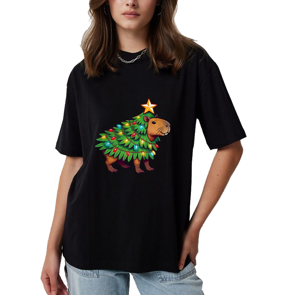 Cute Capybara Shirt, Funny Capybara UnisexT-Shirt/Hoodie/Sweatshirt HLT00 - Capybara Christmas Long Sleeve T-Shirt (2)