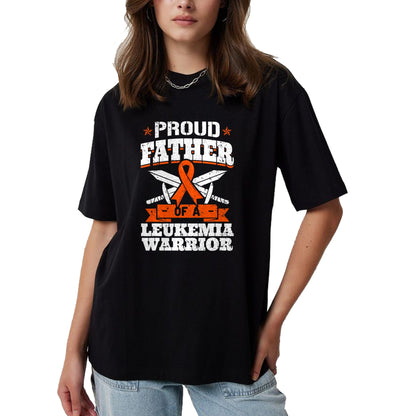 Gift for Dad Shirt, Funny Dad Unisex T-Shirt/Hoodie/Sweatshirt HLT00 – Proud Father Of A Leukemia Warrior Dad Awareness Ribbon T-Shirt