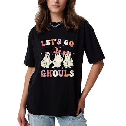 Best Thanksgiving Family Shirt , Funny Thanksgiving UnisexT-Shirt/Hoodie/Sweatshirt HLT00 - Retro Groovy Let's Go Ghouls Halloween Ghost Outfit Costumes T-Shirt
