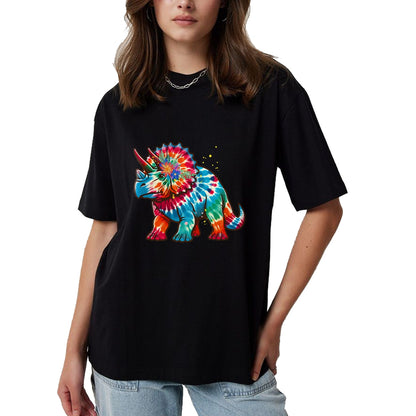 Best Dinosaur Lover Shirt, Funny Dinosaur UnisexT-Shirt/Hoodie/Sweatshirt HLT00 - Tie Dye Color Triceratops Tie Dyed Dinosaur Prehistoric Dino T-Shirt