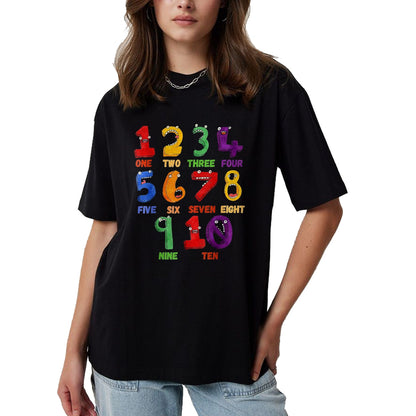 Best Student Shirt, Funny Back To School UnisexT-Shirt/Hoodie/Sweatshirt HLT00 - Learning Math Numbers Counting Funny Back to School Teacher T-Shirt, Women, Black, Small