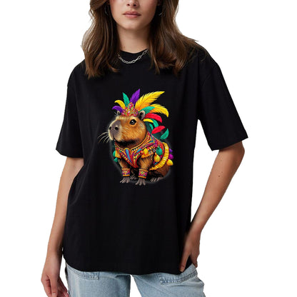 Cute Capybara Shirt, Funny Capybara Unisex T-Shirt/Hoodie/Sweatshirt HLT00 - Funny Capybara Carnival Dress Brazil Heritage Latina T-Shirt
