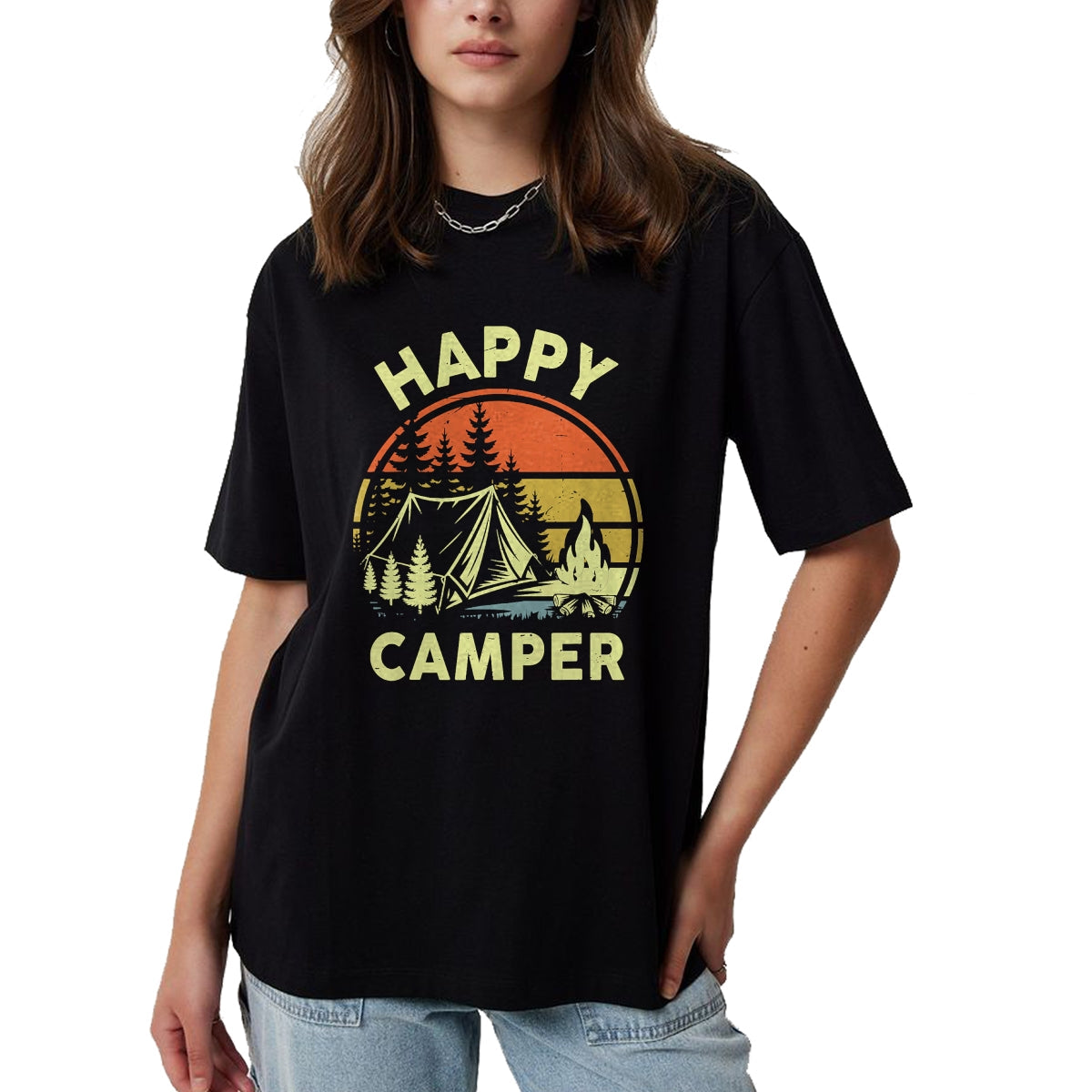 Funny Camping Shirt, Gift For Camping Lover Unisex T-Shirt/Hoodie/Sweatshirt HLT00 - One Happy Camper Toddler Boy Funny Camping Campfire Puns T-Shirt