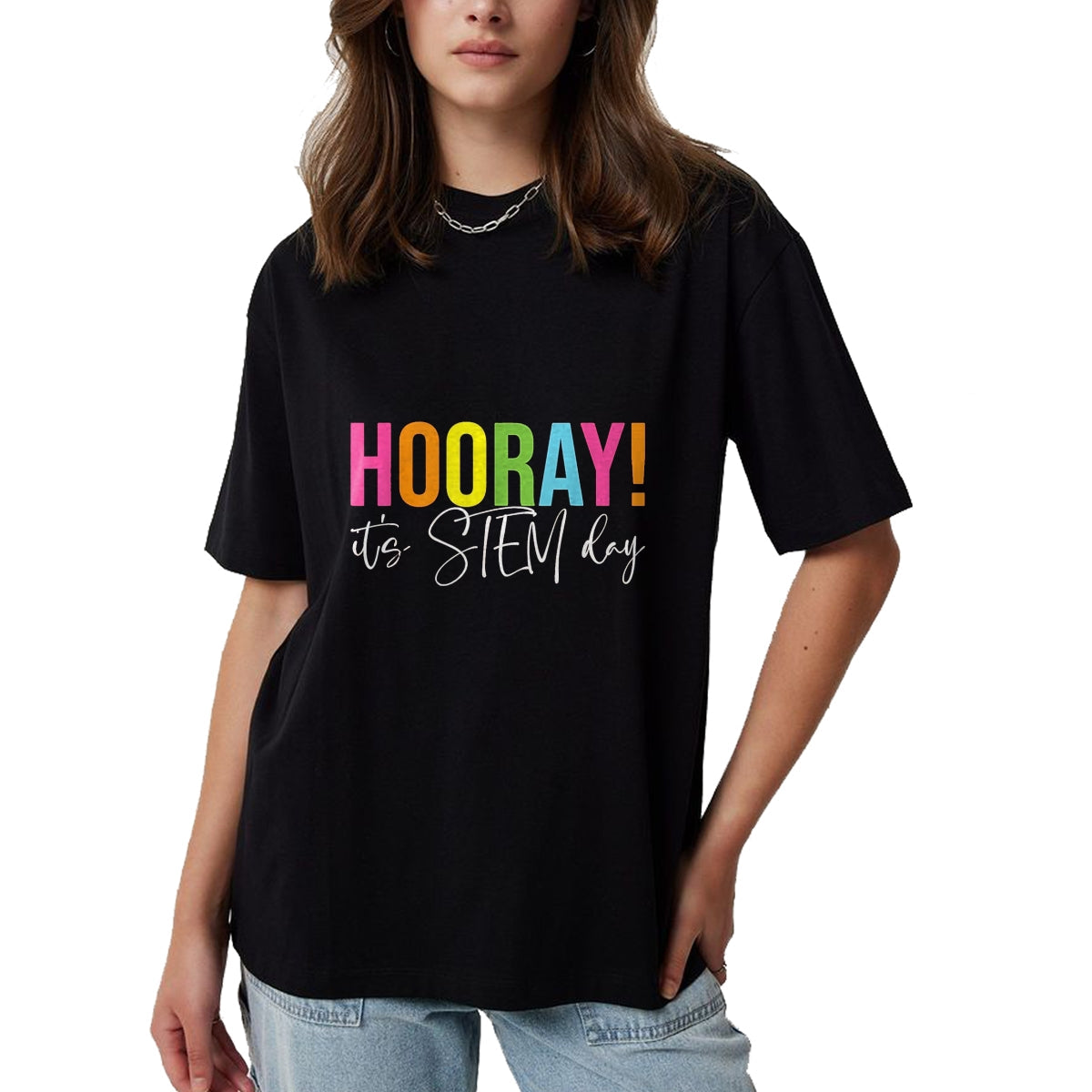 Best Student Shirt, Funny Back To School UnisexT-Shirt/Hoodie/Sweatshirt HLT00 - Hooray It_s STEM Day Teacher Specials Squad Back to School T-Shirt, Women, Black, X-Large