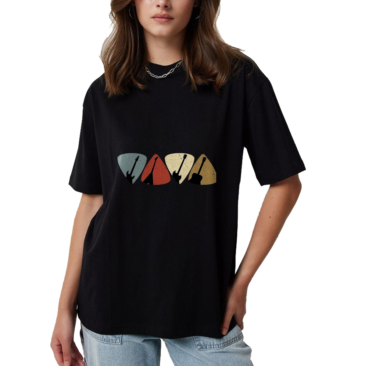 Guitar Lover Shirt, Funny Guitar UnisexT-Shirt/Hoodie/Sweatshirt HLT00 - Retro Vintage Guitar Pick Player Guitarist Bassist Musician T-Shirt, Men, Black, 3X-Large