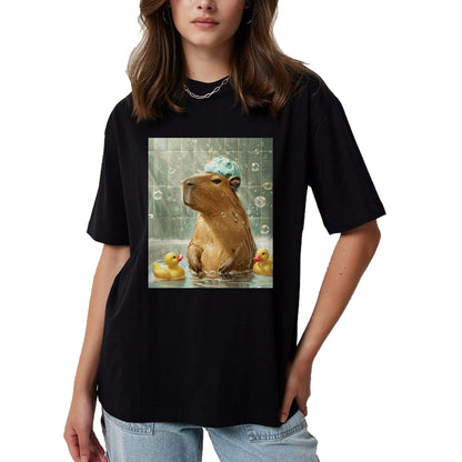 Cute Capybara Shirt, Funny Capybara Unisex T-Shirt/Hoodie/Sweatshirt HLT00 - Funny Graphic Capybara Long Sleeve T-Shirt (18)
