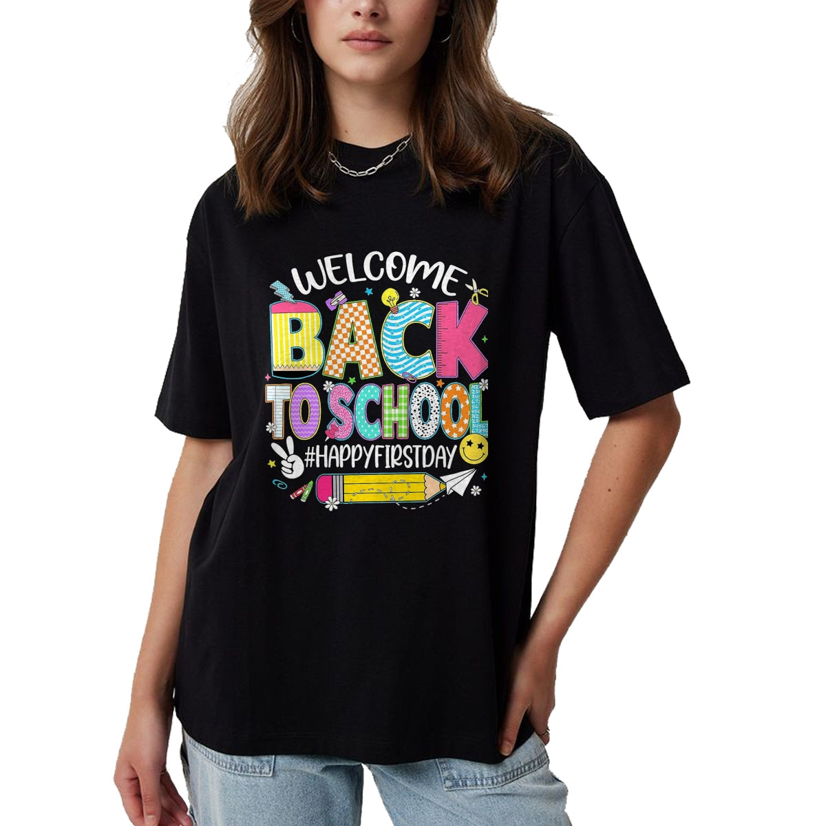 Best Student Shirt, Funny Back To School UnisexT-Shirt/Hoodie/Sweatshirt HLT00 - Welcome Back to School Happy First Day of School Teacher Kid T-Shirt, Men, Black, 3X-Large