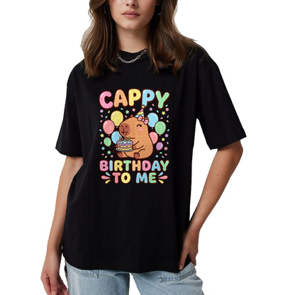 Cute Capybara Shirt, Funny Capybara UnisexT-Shirt/Hoodie/Sweatshirt HLT00 - Cappy Birthday Capybara Birthday to Me T-Shirt