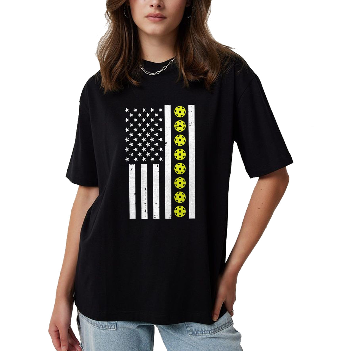 Funny Pickleball Shirt, Pickleball Lover Unisex T-Shirt/Hoodie/Sweatshirt HLT00 - Pickle Ball US Flag Pickleball Patriotic Men Women Kids Boys T-Shirt