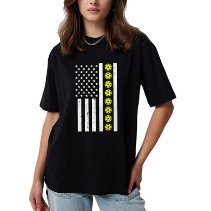 Funny Pickleball Shirt, Pickleball Lover Unisex T-Shirt/Hoodie/Sweatshirt HLT00 - Pickle Ball US Flag Pickleball Patriotic Men Women Kids Boys T-Shirt