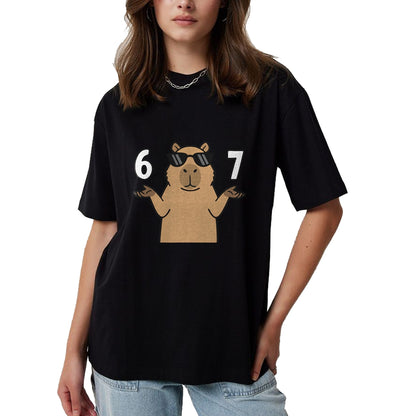 Cute Capybara Shirt, Funny Capybara UnisexT-Shirt/Hoodie/Sweatshirt HLT00 - 67 Meme Capybara Shirt 6 7 Hand Gesture Kids Slang Six Seven T-Shirt
