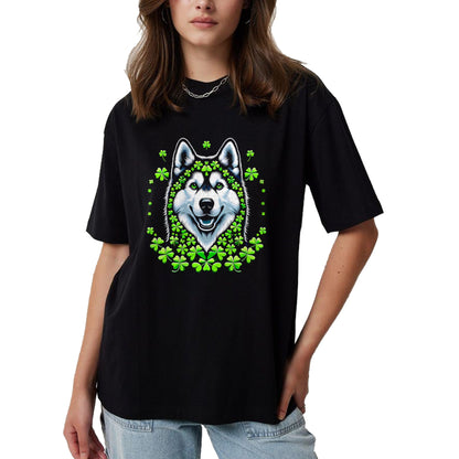 Patrick Day Shirts for Family, Funny Patrick Day shirts, st patrick's day Unisex T-Shirt/Hoodie/Sweatshirt HLT00 - Husky Irish Shamrock Clover St Patrick Day Dog Lover T-Shirt