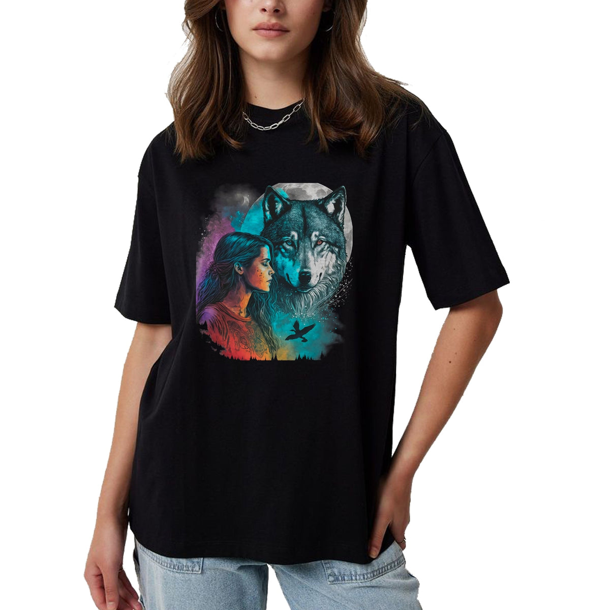 Native American T-Shirts, Vintage Native American Unisex T-Shirt/Hoodie/Sweatshirt HLT00 - Ethnic Tribal Wolf Boho Feather Native American Hippie Women