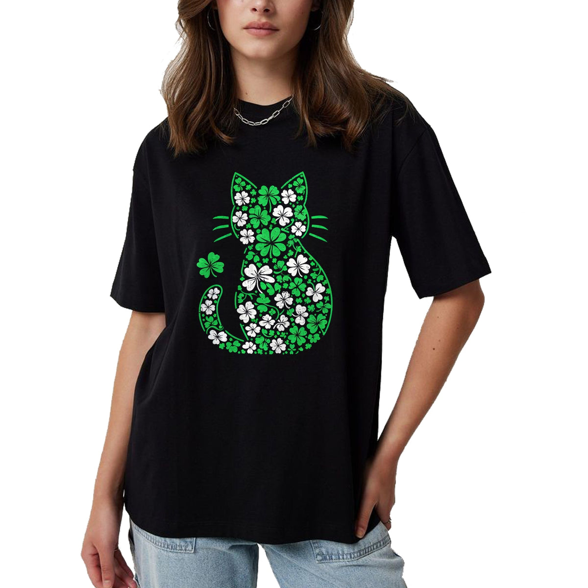 Patrick Day Shirts for Family, Funny Patrick Day shirts, st patrick's day Unisex T-Shirt/Hoodie/Sweatshirt HLT00 - Shamrock Irish Cat Graphic Saint Patrick Day for Cat Lovers T-Shirt