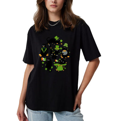 Patrick Day Shirts for Family, Funny Patrick Day shirts, st patrick's day Unisex T-Shirt/Hoodie/Sweatshirt HLT00 - Shamrock Irish Black Cat Saint Patrick Day T-Shirt