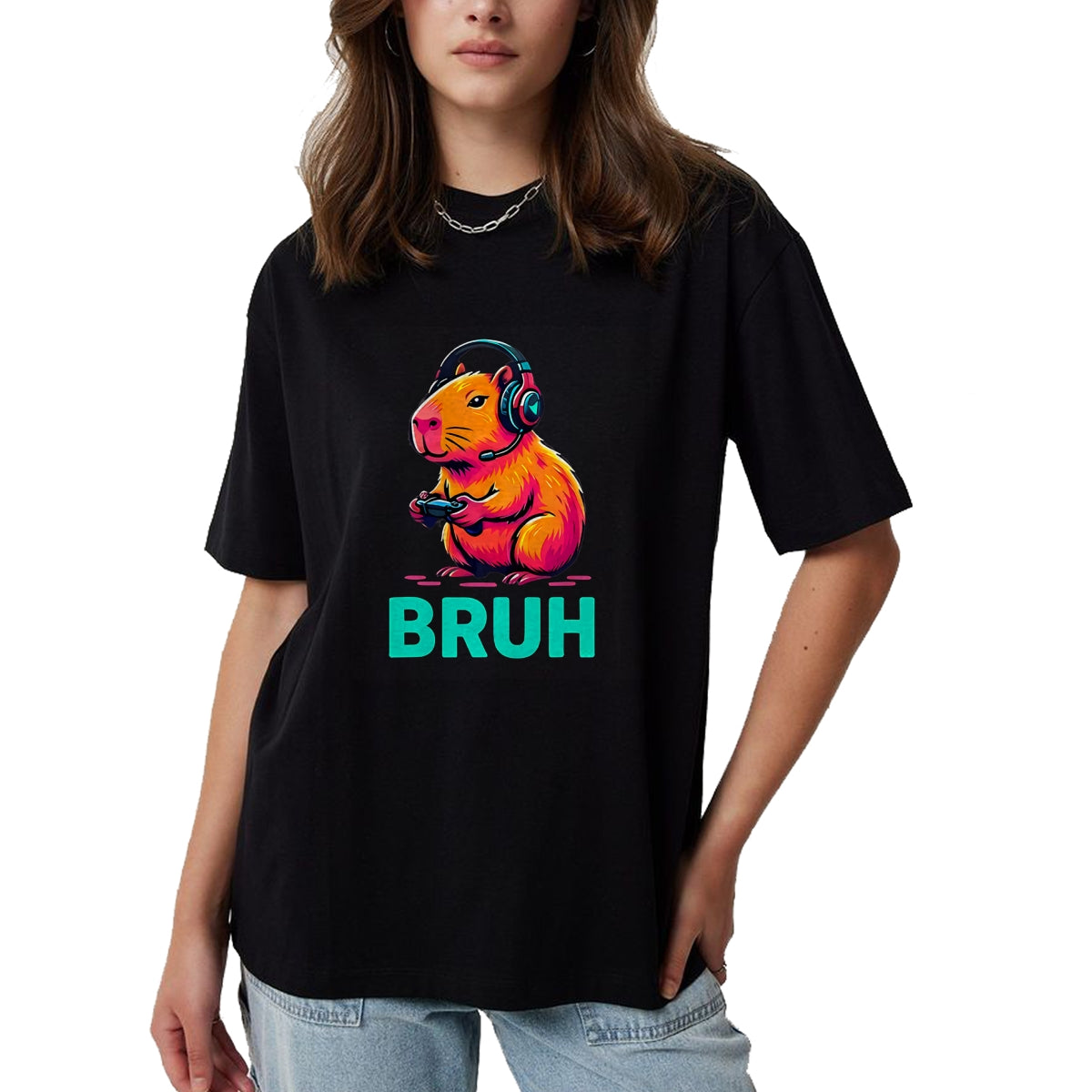 Cute Capybara Shirt, Funny Capybara UnisexT-Shirt/Hoodie/Sweatshirt HLT00 - Bruh Capybaras Bruh Video Games Boys Capybara T-Shirt