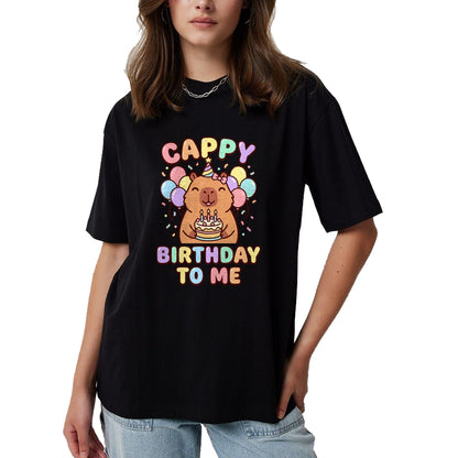Cute Capybara Shirt, Funny Capybara UnisexT-Shirt/Hoodie/Sweatshirt HLT00 - Capybara Birthday to Me Cappy Birthday T-Shirt