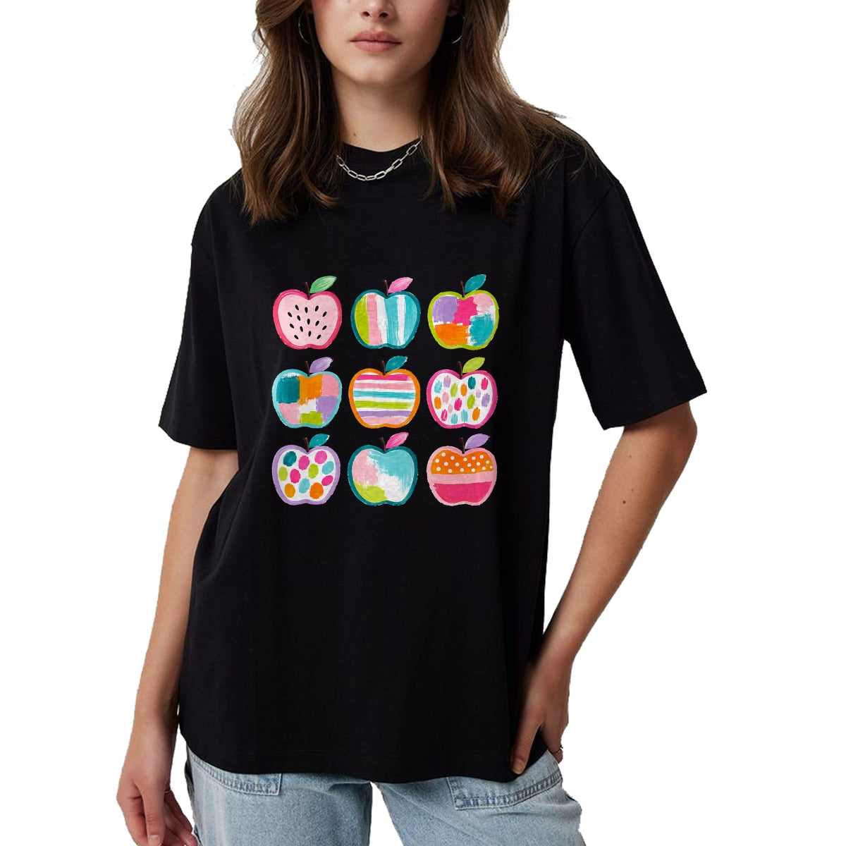 Best Student Shirt, Funny Back To School UnisexT-Shirt/Hoodie/Sweatshirt HLT00 - Preppy Art Apples Back to School Teacher Student Cute Apple T-Shirt
