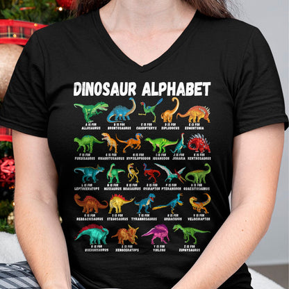 Best Dinosaur Lover Shirt, Funny Dinosaur UnisexT-Shirt/Hoodie/Sweatshirt HLT00 - Types of Dinosaurs Alphabet A-Z ABC Dino Identification T-Shirt Small